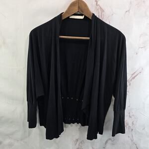 Testimony Los Angeles Wrap Womens Small Black Lightweight Topper Crop Cardigan